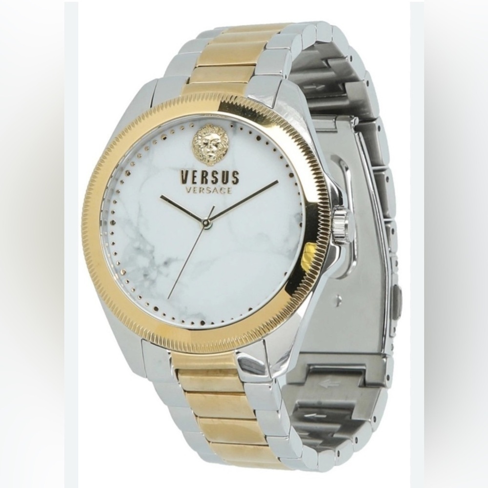 Versus Versace Gold Silver Two Tone‎ Marble Dial Women's Watch VSPBE1618
